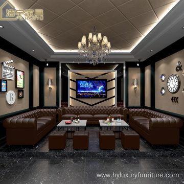 Chinese modern corner leather night club booth sofa